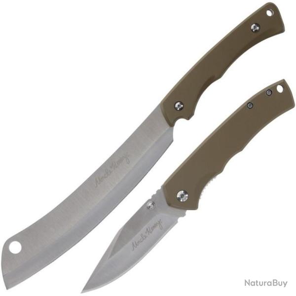 Set Cadeau Schrade Uncle Henry Grand Couteau Fixe et Pliant Manche ABS SCHP1183291