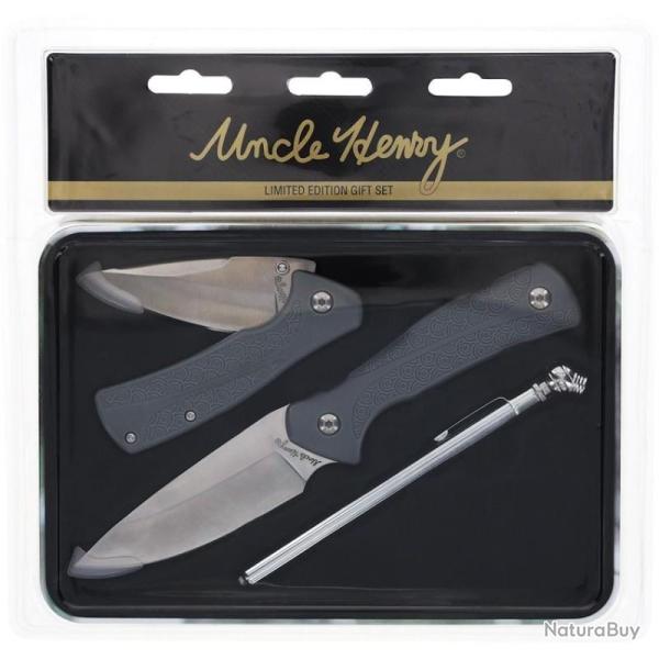 Set Cadeau Schrade Uncle Henry Fixe et Pliant Lame Acier Inox Manche Nylon SCHP1183272