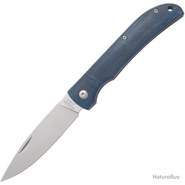 Couteau Bear & Son Slip Joint Lame Acier Inoxydable Manche Micarta Jean Bleu Made In USA BC457MB