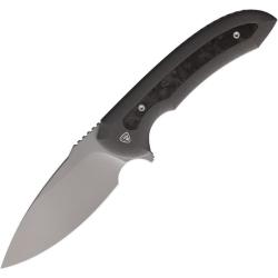 Couteau Ferrum Forge Allurus Marble CF Lame Acier CPM-20CV Manche Titane Carbone FF011CF
