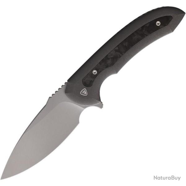 Couteau Ferrum Forge Allurus Marble CF Lame Acier CPM-20CV Manche Titane Carbone FF011CF