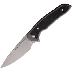 Couteau Ferrum Forge Stinger Ti Marble CF Lame Acier Nitro-V Manche Titane Carbone FF005TIMCF