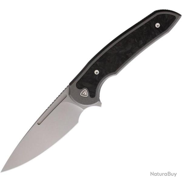 Couteau Ferrum Forge Stinger Ti Marble CF Lame Acier Nitro-V Manche Titane Carbone FF005TIMCF