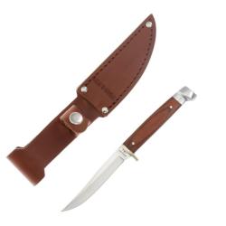Couteau Fixe Bear & Son Small Hunter Lame Acier 440 Manche Bois de Rose &Eacute;tui Cuir Made In USA BC263R