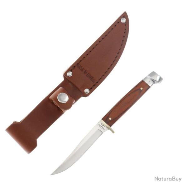 Couteau Fixe Bear & Son Small Hunter Lame Acier 440 Manche Bois de Rose �tui Cuir Made In USA BC263R