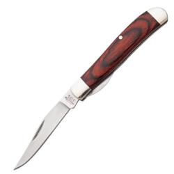 Couteau Bear & Son Mini Trapper Lame Acier 440 Manche Bois de Rose Liner Lock Made In USA BC206LR