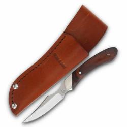 Couteau Fixe Bear & Son Caper Lame Acier 440 Manche Bois de Rose &Eacute;tui Cuir Made In USA BC2009R