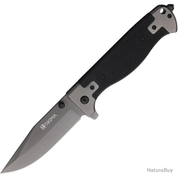 Couteau de Poche Falcon Linerlock Lame Acier 440 Manche G10 Noir Mitres Inox FLNKSB468GBK