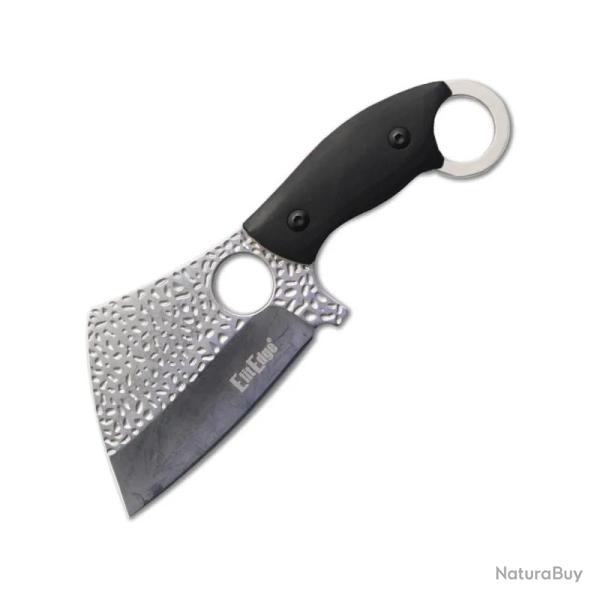 Couteau Fixe ElitEdge Cleaver Lame Acier Inoxydable Manche Bois Noir EE20664SB