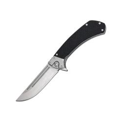Couteau ElitEdge Lame Acier Inoxydable Manche G10 Noir Linerlock EE10B030BK