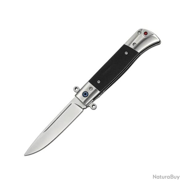 Couteau ElitEdge Lame Acier 440C Manche G10 Noir Linerlock EE10B029BK