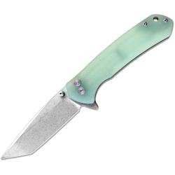 Couteau ElitEdge Lame Acier D2 Manche G10 Jade Button Lock EE10B026JD