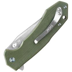 Couteau ElitEdge Lame Acier D2 Manche G10 Vert Button Lock EE10B022GN