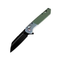 Couteau ElitEdge Lame Acier 8Cr13MoV Manche G10 Vert, mitres aluminium Axis Lock EE10B021BGN