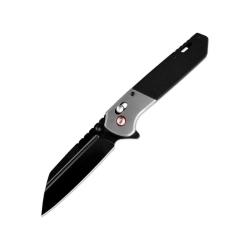 Couteau ElitEdge Lame Acier 8Cr13MoV Manche G10 Noir, mitres aluminium Axis Lock EE10B021BG10