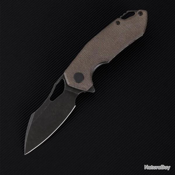 Couteau Ferramonster Glideman CP Lame Acier 154CM Manche Micarta OD Green Linerlock FMR23003CPD