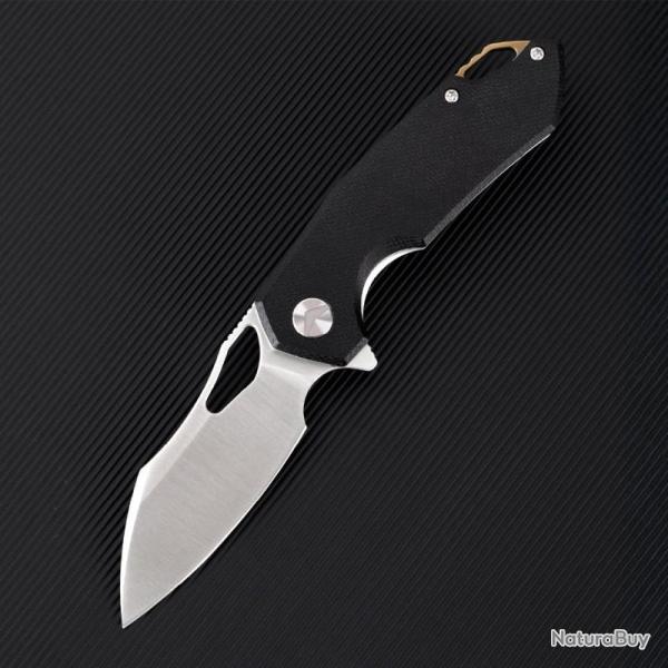Couteau Pliant Ferramonster Glideman CP Lame Acier 154CM Manche Micarta Noir Linerlock FMR23003CPA