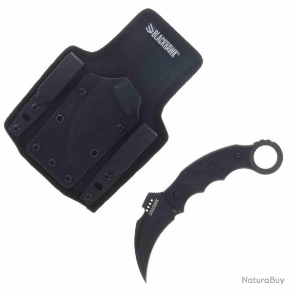 Couteau Fixe Karambit Blackhawk Garra Lame Acier D2 Manche GRN Noir �tui Kydex Taiwan BH15GF401BK