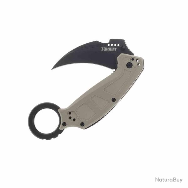 Couteau Poignard Karambit Blackhawk Garra 3 Lame Acier D2 Manche G10 Tan Linerlock BH15G3201TN