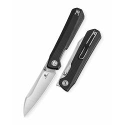 Couteau Bestechman Curvee Lame Acier AEB-L Satin Manche G10 Noir Liner Lock BTKMK20A