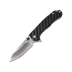 Couteau ElitEdge Lame Acier 8Cr13MoV Manche Fibre de Carbone Linerlock EE10B015SL