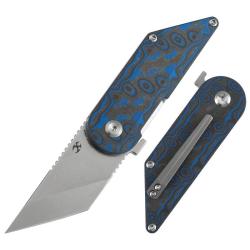 Couteau Kansept Dash Linerlock Lame Tanto Acier 154CM Manche Micarta Bleu Jaune T2045A3