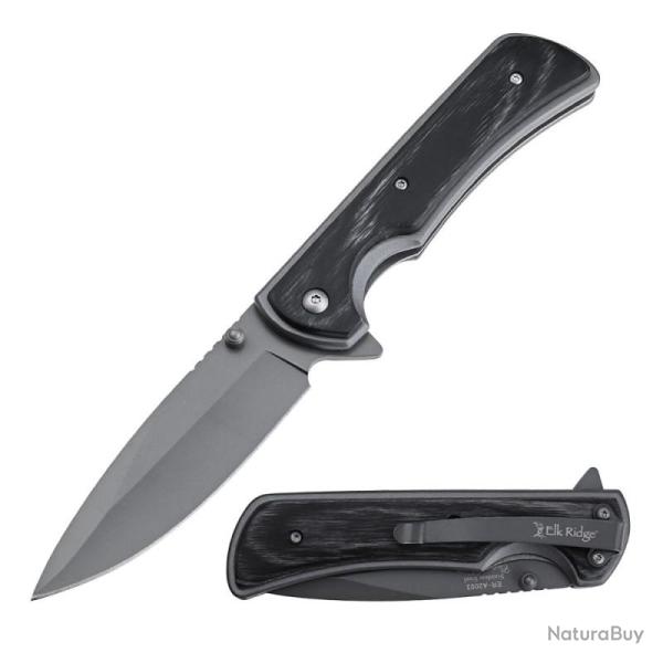 Couteau de Poche Elk Ridge Linerlock A/O Lame Acier Inox Manche Aluminium Gris ERA2003GY