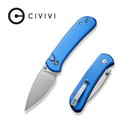 Couteau Civivi Qubit Lame Acier 14C28N Manche Aluminium Bleu Button Lock WLMC22030E3C