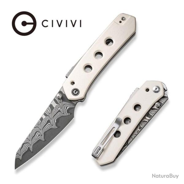 Couteau Civivi Vision FG Lame Damas Manche G10 Ivoire Superlock C22036DS1CP