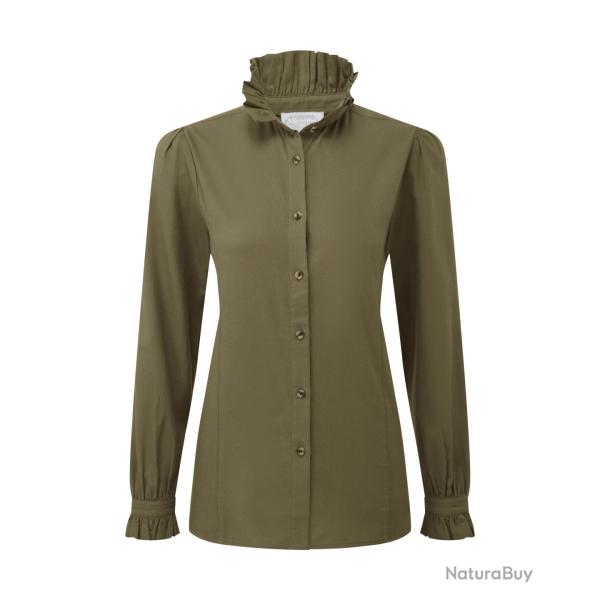 Chemise en coton bross� femme Sheringham - Dark Khaki - Schoffel - 42 / Olive