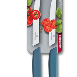 Victorinox Swiss Modern 6.9006.12W2B - Set 2 Couteaux &agrave; Steak Bleus