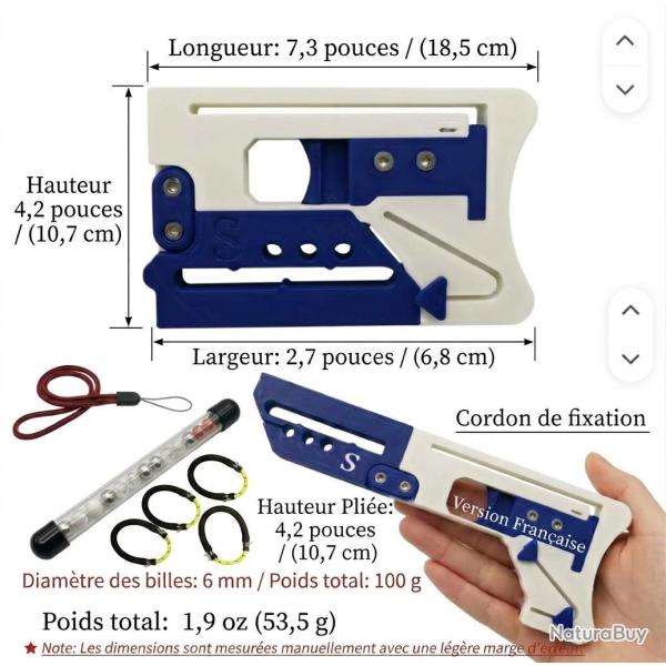 Lance-Pierre Pliant Format Carte EDC BoxFold - Ultra Compact - Hyper puissant - Tir R�cr�atif
