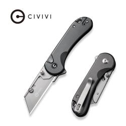 Couteau Civivi Elementum Utility Lame Acier 6Cr13 Manche Aluminium Gris Button Lock C23039B4CP