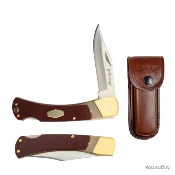Couteau Pliant Elk Ridge Delrin Lame Acier 3Cr13MoV Manche Delrin Sawcut Lockback ER2014