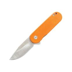 Couteau ElitEdge Petit Lame Acier Inoxydable Manche G10 Orange Linerlock EE10B011OR