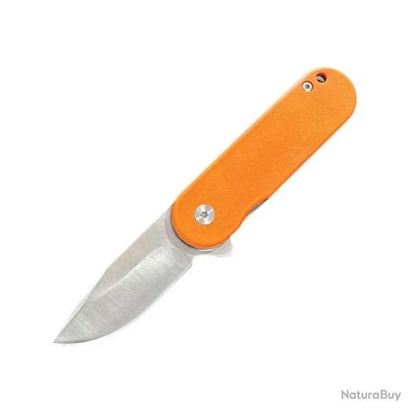 Couteau ElitEdge Petit Lame Acier Inoxydable Manche G10 Orange Linerlock EE10B011OR