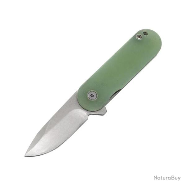 Couteau ElitEdge Petit Lame Acier Inoxydable Manche G10 Jade Linerlock EE10B011JD