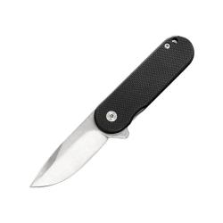 Couteau ElitEdge Petit Lame Acier Inoxydable Manche G10 Noir Linerlock EE10B011BK