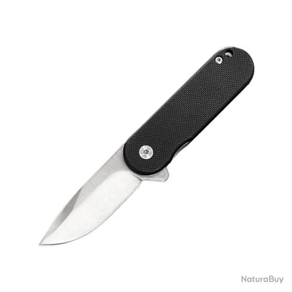 Couteau ElitEdge Petit Lame Acier Inoxydable Manche G10 Noir Linerlock EE10B011BK