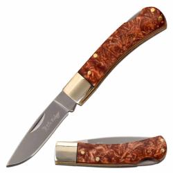 Couteau Pliant Elk Ridge R&eacute;sine Marron Lame Acier 3Cr13 Manche R&eacute;sine Marron Lockback ER951BR