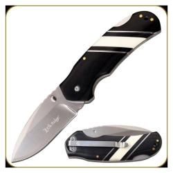 Couteau Pliant Elk Ridge Noir Lame Acier 3Cr13 Manche Pakkawood Noir/Os Lockback ER949BK