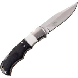 Couteau Pliant Elk Ridge Noir/Blanc Lame Acier 3Cr13 Manche Pakkawood Noir/Pierre Lockback ER943WH