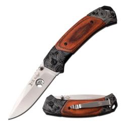 Couteau Pliant Elk Ridge Marron Lame Acier 3Cr13 Manche Pakkawood Marron Linerlock ER940ST