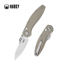 Couteau Kubey Minor Lame Acier San Mai M2 Manche G10 Tan Crossbar Lock KUB422B