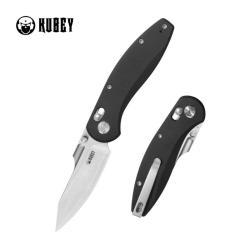 Couteau Kubey Minor Lame Acier San Mai M2 Manche G10 Noir Crossbar Lock KUB422A