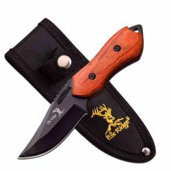 Couteau Fixe Elk Ridge Fixe Pakkawood Lame Acier Acier Inoxydable Manche Pakkawood Marron ER562WD