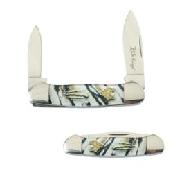Couteau Pliant Elk Ridge Canoe Noir/Blanc Lame Acier 3Cr13 Manche Acrylique Noir et Blanc ER42454BK