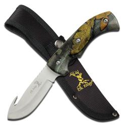 Couteau Elk Ridge Guthook Lame Acier 3Cr13 Manche Aluminium Camouflage Etui Nylon ER274FC