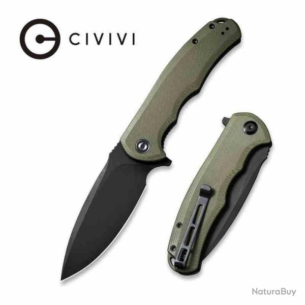 Couteau Civivi Praxis Lame Acier 9Cr18MoV Manche G10 Vert OD Liner Lock C803FCP