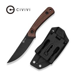 Couteau Fixe Civivi Carveth Lame Acier AEB-L Manche Bois Guibourtia CIVC250403